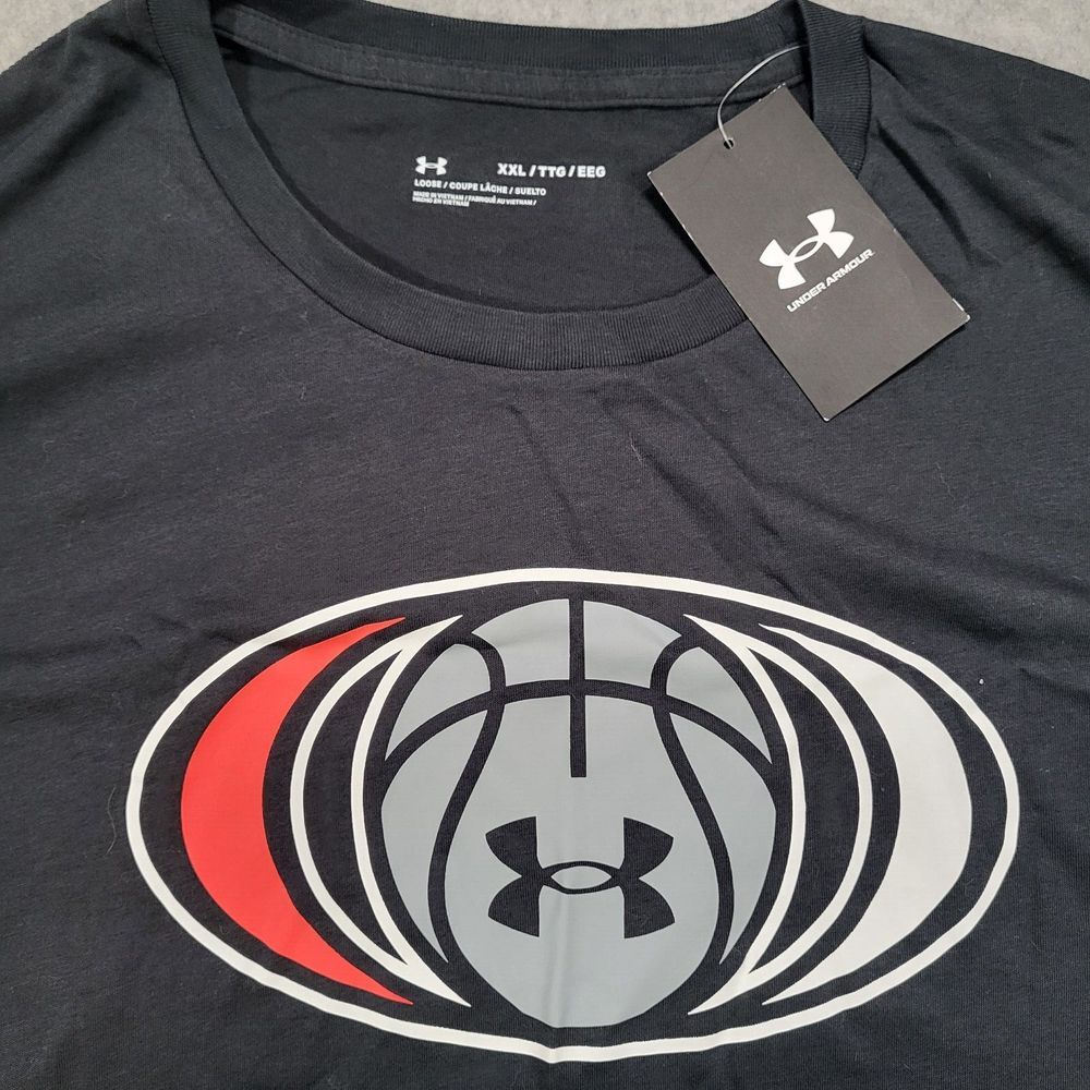 Under Armour Basketball Symbol Short Sleeve‎ Tshirt Mens XXL Loose Black